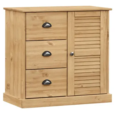 vidaXL Komoda s predali VIGO 78x40x75 cm trdna borovina