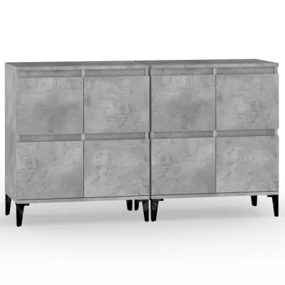 vidaXL Komoda 2 kosa betonsko siva 60x35x70 cm inženirski les