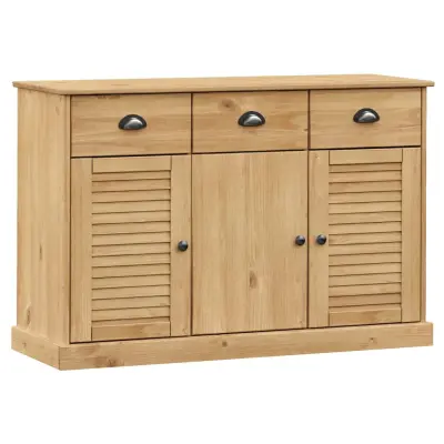 vidaXL Komoda s predali VIGO 113x40x75 cm trdna borovina