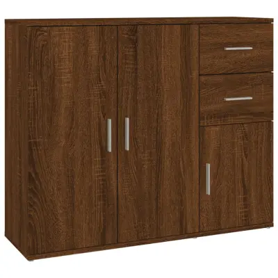 vidaXL Komoda rjavi hrast 91x29,5x75 cm inženirski les