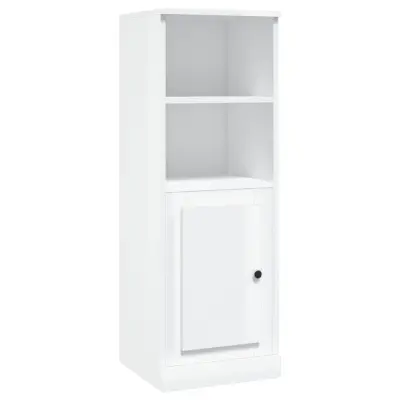 vidaXL Visoka omarica visok sijaj bela 36x35,5x103,5 cm inženirski les