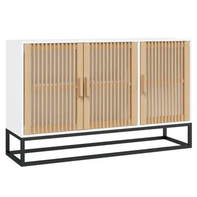 vidaXL Komoda bela 105x30x65 cm inženirski les