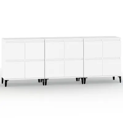 vidaXL Komoda 3 kosa bela 60x35x70 cm inženirski les