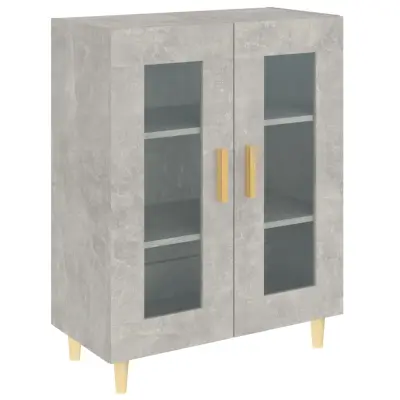 vidaXL Komoda betonsko siva 69,5x34x90 cm inženirski les