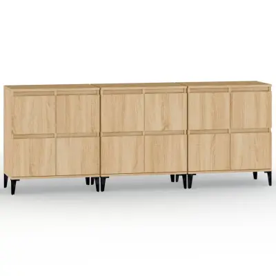 vidaXL Komoda 2 kosa dimljeni hrast 60x35x70 cm inženirski les