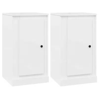 vidaXL Komoda 2 kosa visok sijaj bela 37,5x35,5x67,5 cm inženirski les