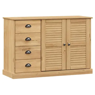 vidaXL Komoda s predali VIGO 113x40x75 cm trdna borovina