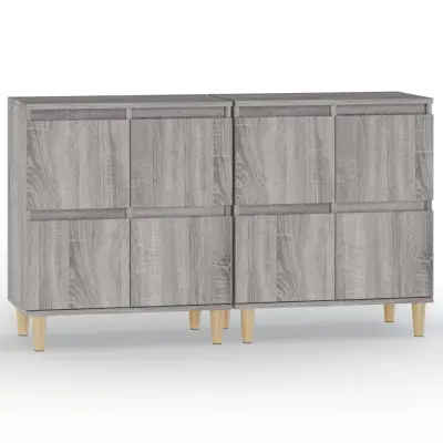 vidaXL Komoda 2 kosa siva sonoma 60x35x70 cm inženirski les