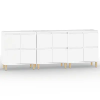 vidaXL Komoda 3 kosa bela 60x35x70 cm inženirski les