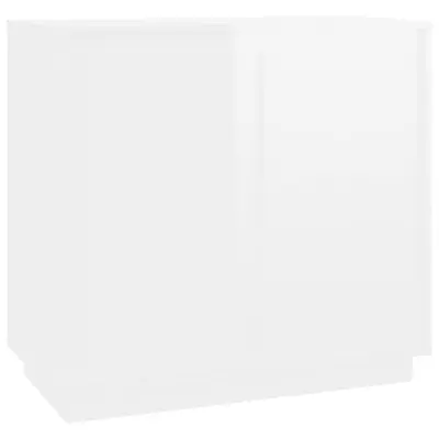 vidaXL Komoda visok sijaj bela 80x34x75 cm inženirski les