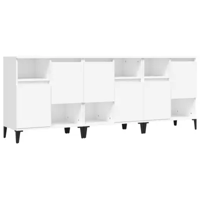 vidaXL Komoda 3 kosa bela 60x35x70 cm inženirski les