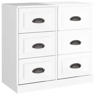 vidaXL Komoda visok sijaj bela 70x35,5x67,5 cm inženirski les