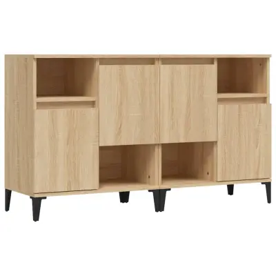 vidaXL Komoda 2 kosa dimljeni hrast 60x35x70 cm inženirski les