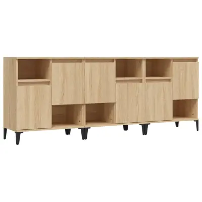 vidaXL Komoda 2 kosa dimljeni hrast 60x35x70 cm inženirski les