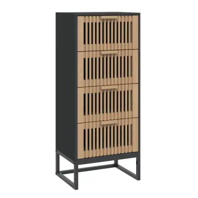vidaXL Visoka omara črna 40x30x95 cm inženirski les