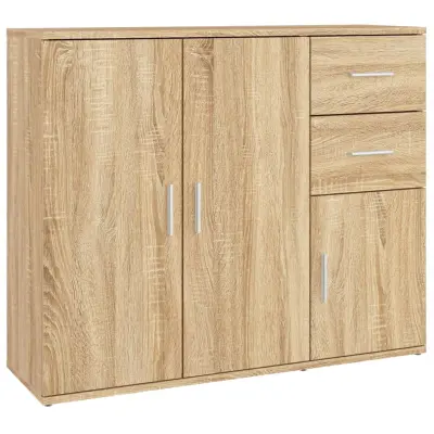 vidaXL Komoda sonoma hrast 91x29,5x75 cm inženirski les