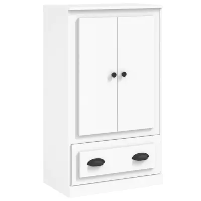 vidaXL Visoka omara bela 60x35,5x103,5 cm inženirski les