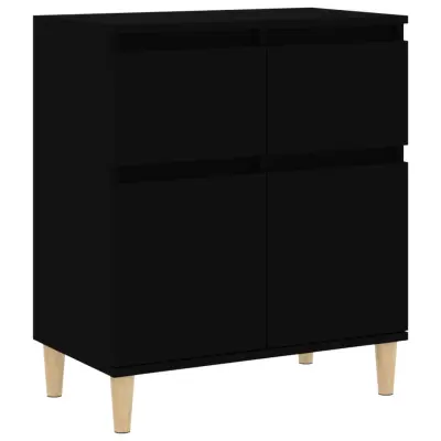 vidaXL Komoda črna 60x35x70 cm inženirski les