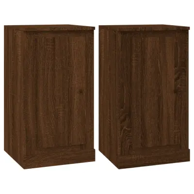 vidaXL Komoda 2 kosa rjavi hrast 37,5x35,5x67,5 cm inženirski les