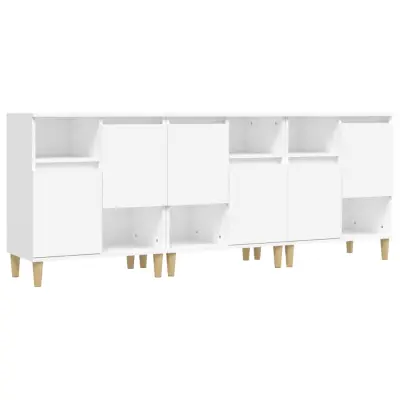 vidaXL Komoda 3 kosa bela 60x35x70 cm inženirski les