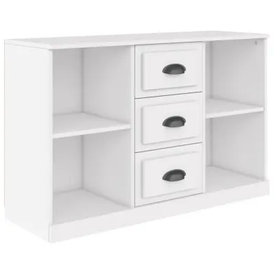 vidaXL Komoda bela 104,5x35,5x67,5 cm inženirski les