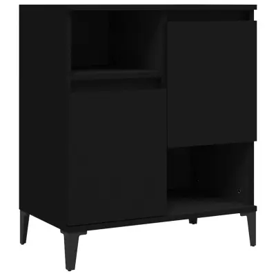 vidaXL Komoda črna 60x35x70 cm inženirski les