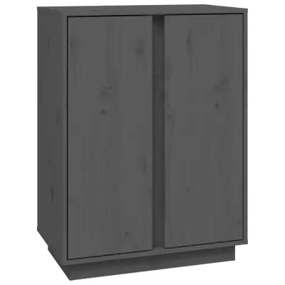 vidaXL Komoda siva 60x35x80 cm trdna borovina