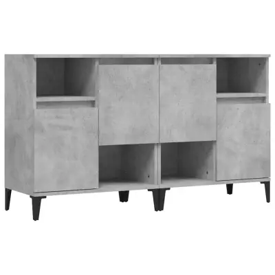 vidaXL Komoda 2 kosa betonsko siva 60x35x70 cm inženirski les