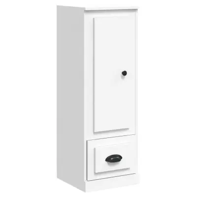 vidaXL Visoka omara bela 36x35,5x103,5 cm inženirski les