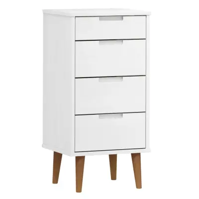 vidaXL Predalnik MOLDE bel 40x35x82 cm trdna borovina