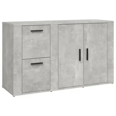 vidaXL Komoda betonsko siva 100x33x59,5 cm inženirski les
