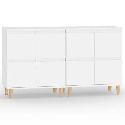 vidaXL Komoda 2 kosa bela 60x35x70 cm inženirski les