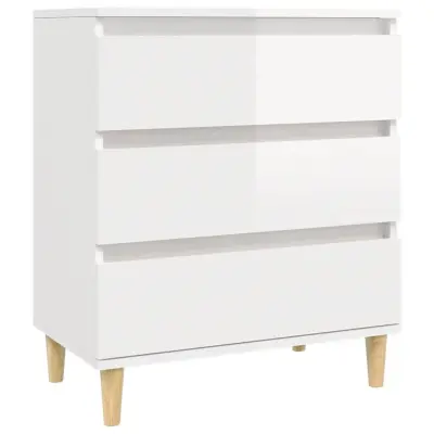 vidaXL Komoda visok sijaj bela 60x35x70 cm inženirski les