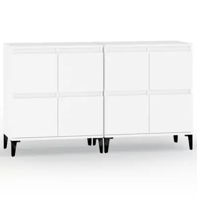 vidaXL Komoda 2 kosa bela 60x35x70 cm inženirski les