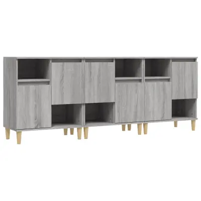 vidaXL Komoda 3 kosa siva sonoma 60x35x70 cm inženirski les