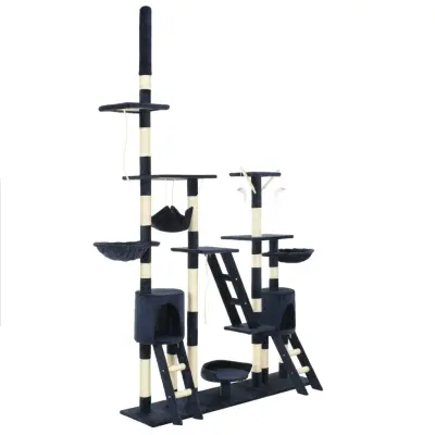 vidaXL Mačje drevo s praskalniki iz sisala 230-250 cm modro