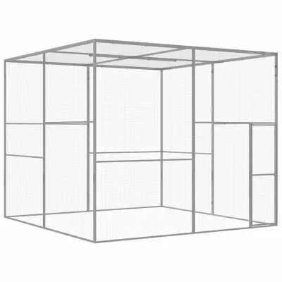 vidaXL Mačja kletka 3x3x2,5 m pocinkano jeklo