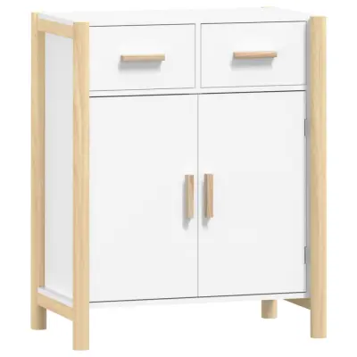 vidaXL Komoda bela 62x38x75 cm inženirski les