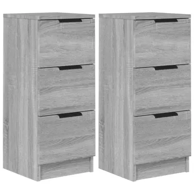vidaXL Komoda 2 kosa siva sonoma 30x30x70 cm konstruiran les