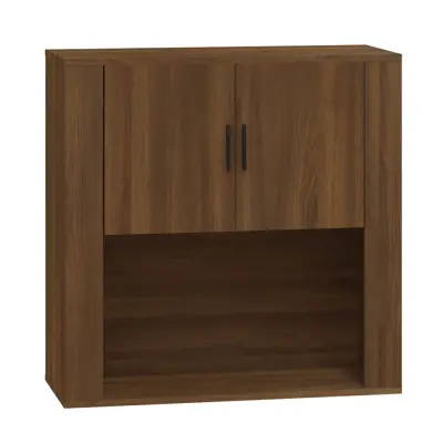 vidaXL Stenska omarica rjav hrast 80x33x80 cm inženirski les