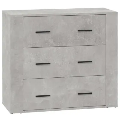 vidaXL Komoda betonsko siva 80x33x70 cm inženirski les