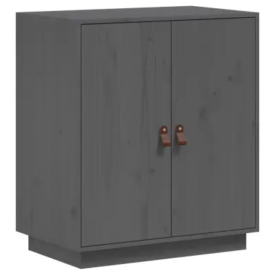 vidaXL Komoda siva 65,5x40x75 cm trdna borovina