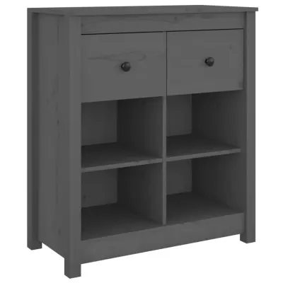 vidaXL Komoda siva 70x35x80 cm trdna borovina