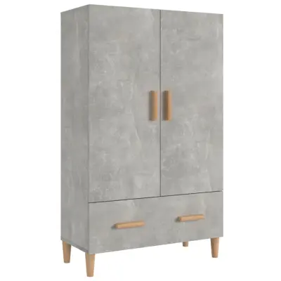 vidaXL Visoka omarica betonsko siva 70x31x115 cm konstruiran les