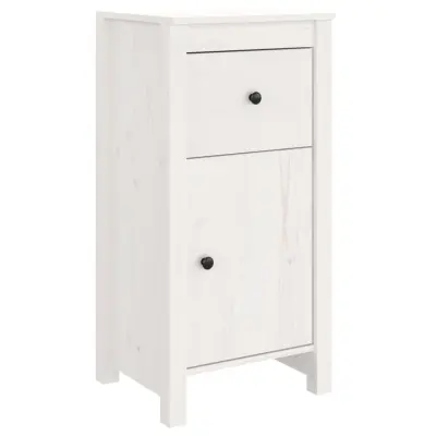 vidaXL Komoda bela 40x35x80 cm trdna borovina