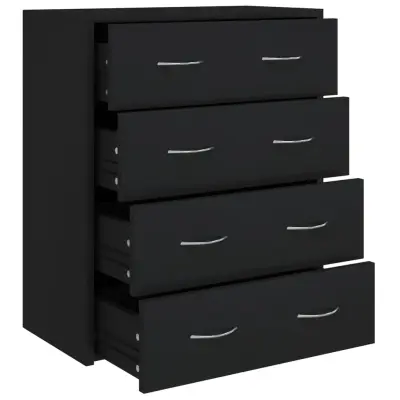 vidaXL Komoda s 4 predali 60x30,5x71 cm črn