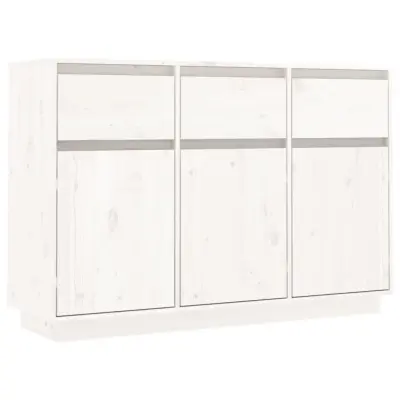 vidaXL Komoda bela 110x34x75 cm trdna borovina
