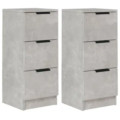 vidaXL Komode 2 kosa betonsko sive 30x30x70 cm konstruiran les