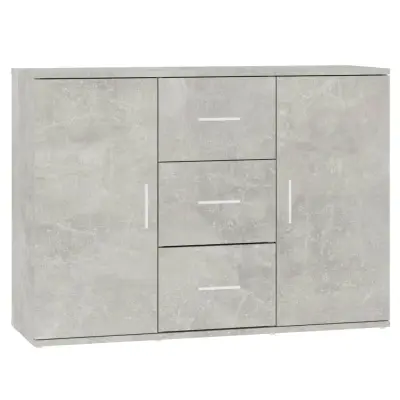 vidaXL Komoda betonsko siva 91x29,5x65 cm inženirski les