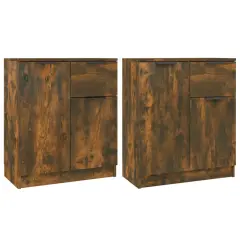 vidaXL Komoda 2 kosa dimljen hrast 60x30x70 cm konstruiran les